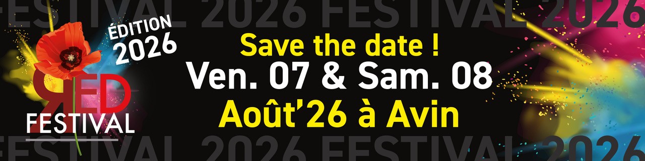 SAVE THE DATE – 4ème édition du Red Festival le vendredi 7 et samedi 8 août 2026